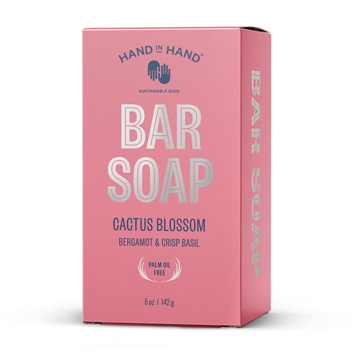 Hand In Hand Soap Bar Cactus Blossom Bergamot Crisp Basil 5 Ounce