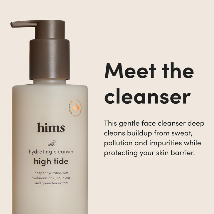 hims High Tide Hydrating Daily Cleanser for Men Gentle Face Cleanser with Hyaluronic Acid Squalane and Green Tea Extract
