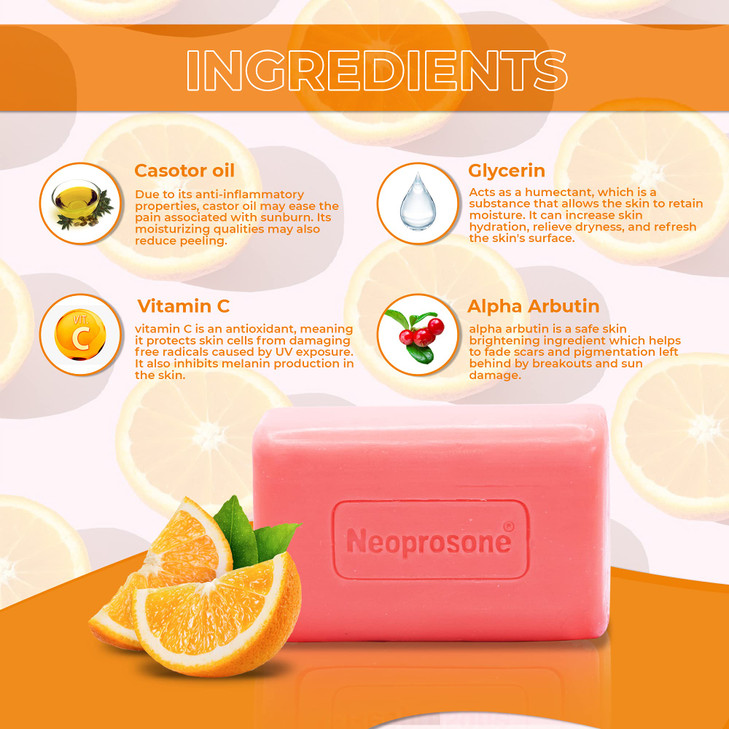 Neoprosone Skin Brightening Soap 7oz 200g Exfoliating Cleansing Bar Helps to Reduce Spots on Knees Elbows Face Private A