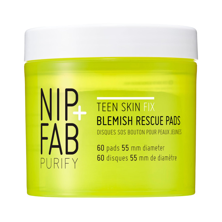 Nip Fab Teen Skin Fix Zero Breakout Rescue Face Pads with Salicylic Acid Witch Hazel and Antioxidant Wasabi Extract BHA