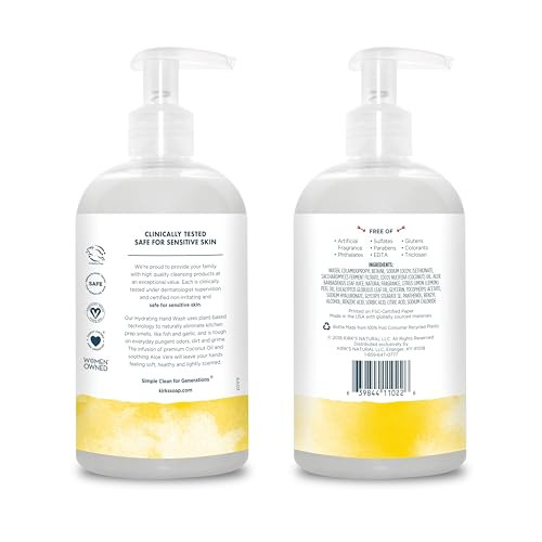 Kirks OdorNeutralizing Clean Hand Soap Castile Liquid Soap Pump Bottle Moisturizing Hydrating Kitchen Hand Wash Lemon Eu