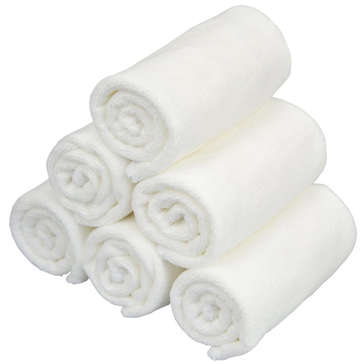HOPESHINE Facial Cleaning Wipes Makeup Removing Cloths Fast Drying Face Wash Towels 6 Pack 12 inch x 12 inch Natural Mic
