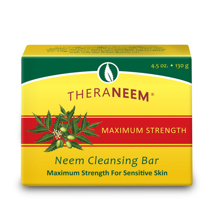 TheraNeem Neem Oil Cleansing Soap Bar for Sensitive Skin Body Wash Bar for Women Men Made with Organic Olive Coconut Pal