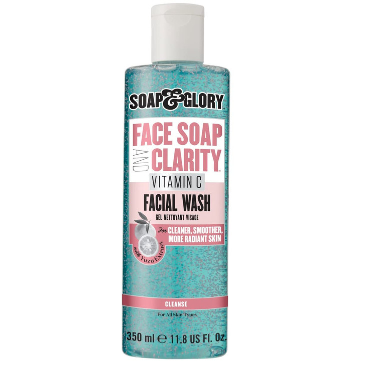 Soap Glory Vitamin C Brightening Facial Cleanser 3 in 1 Foaming Face Wash Makeup Remover Facial Exfoliant Deeply Cleanse