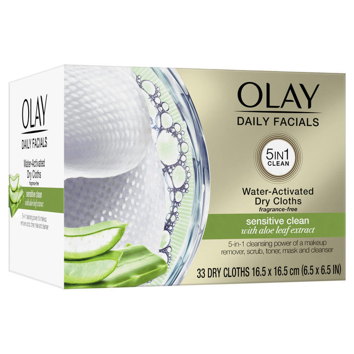 Makeup Remover Wipes by Olay Daily Facials Gentle Clean 5in1 Water Activated Cleansing Cloths 33 count Packaging may Var