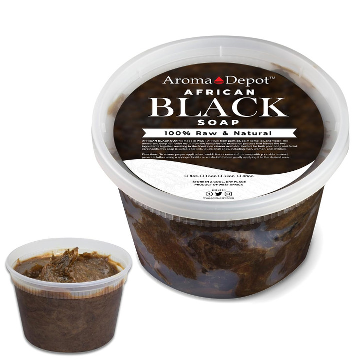African Black Soap Paste 16 oz 100 Natural Raw soap for Acne Eczema Psoriasis and Dry Skin Scar Removal Face And Body Wa