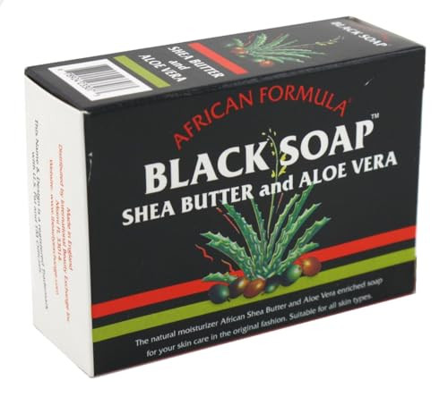 African Formula Black Soap 35 Ounce Shea Butter Aloe Vera 103ml 3 Pack