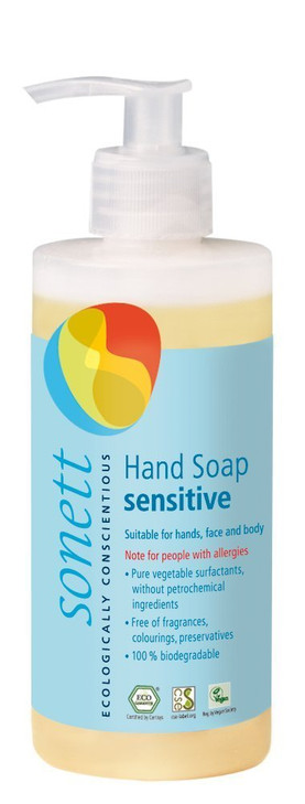Sonett Organic Hand Soap Sensitive Liquid Body Care Suitable For Hands Face And Body 1 Count Certified Organically Grown