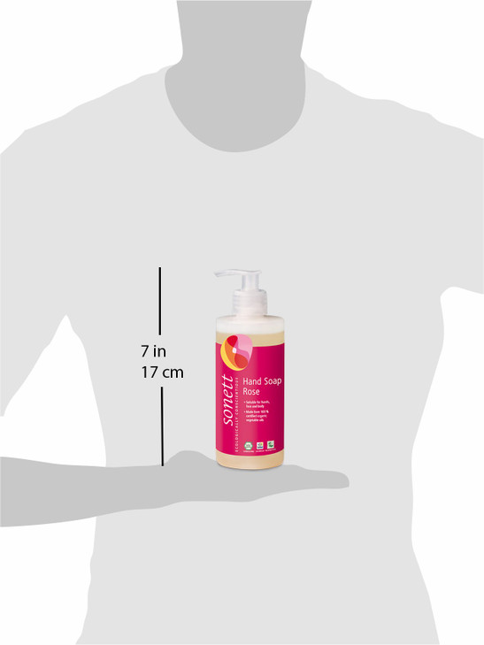 Sonett Organic Hand Soap Liquid Rose body care suitable For hands face and body Rose 1 Count Certified Organically Grown