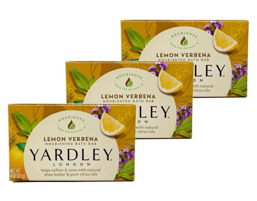 Yardley London Lemon Verbena with Shea Butter Pure Citrus Oil Moisturizing Bar 425 ozr Pack of 3