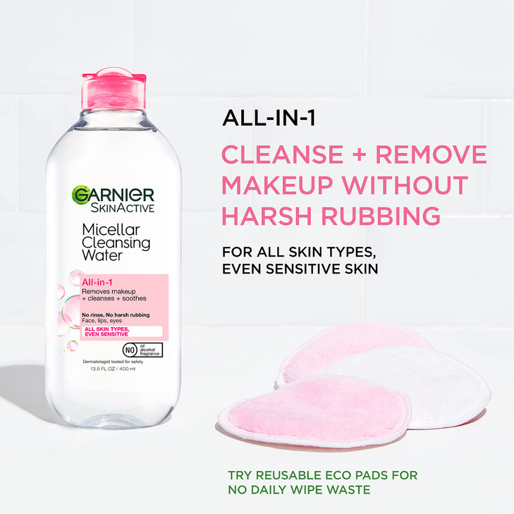 Garnier Micellar Cleansing Water For All Skin Types 135 fl oz Micellar Cleansing Water For Waterproof Makeup 34 fl oz