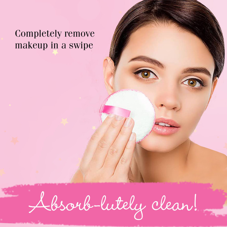 Hollywood Fashion Secrets Microfiber Makeup Removers Reusable Makeup Remover Pads for Face Facial Cleansing Pads for Sen