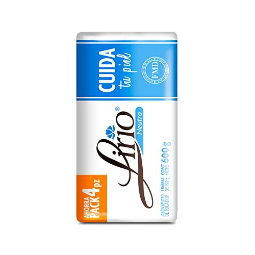 Lirio Neutro Bar Soap Mild Scent No Harsh Chemicals 53 Ounce Pack of 4