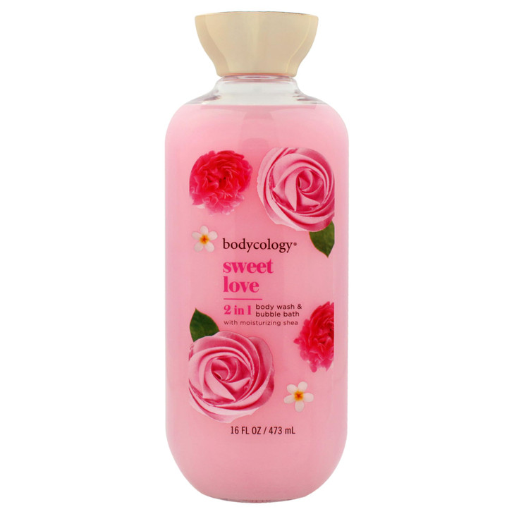 2 in 1 Body Wash and Bubble Bath Sweet Love by Bodycology for Women 16 oz Body Wash