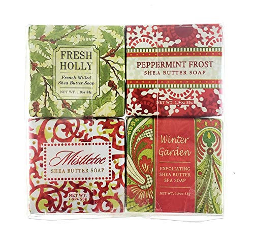 Greenwich Bay Trading Christmas Holiday Soap Sampler Gift Boxed Set of 4 Assorted Scents
