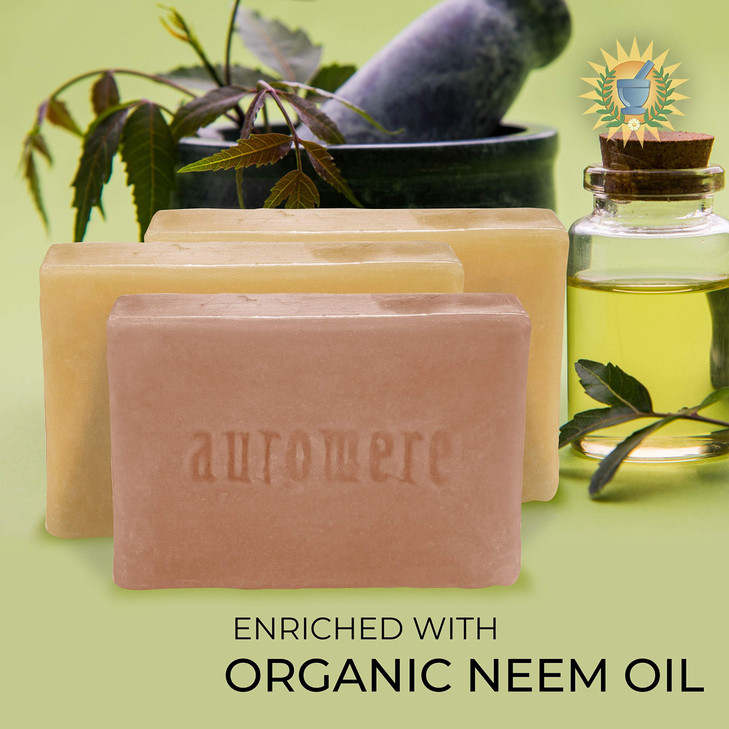 Auromere Ayurvedic Soap Variety Pack 3 x 275oz Natural Soap Bars Handmade Vegan Soap with Ayurvedic Herbs Organic Neem