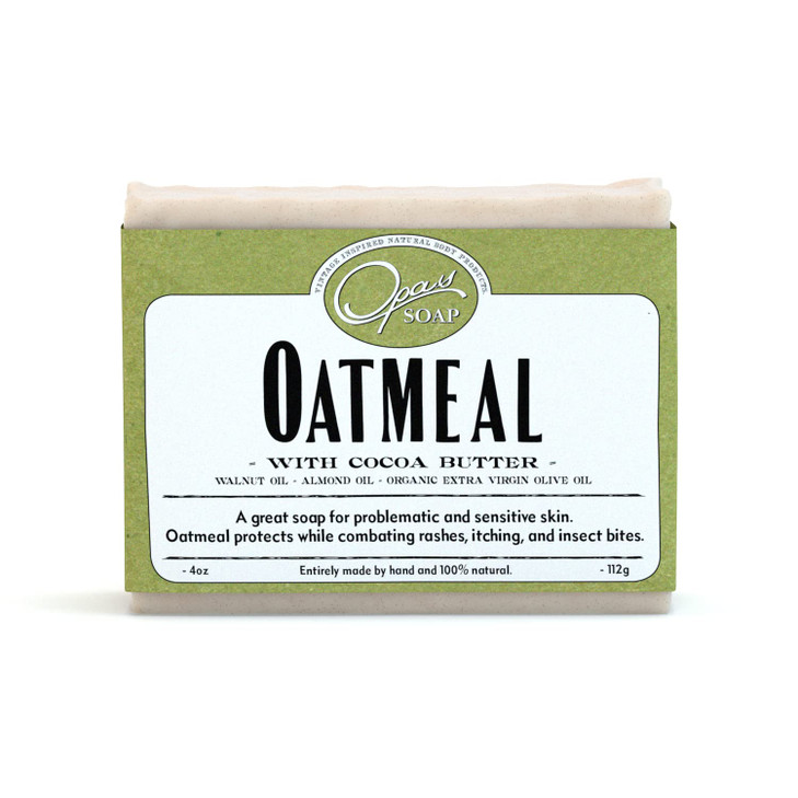 Opas Soap 100 Natural Oatmeal Soap UNSCENTED with Organic Cocoa Butter and Organic Oats Great for Sensitive Skin Eczema