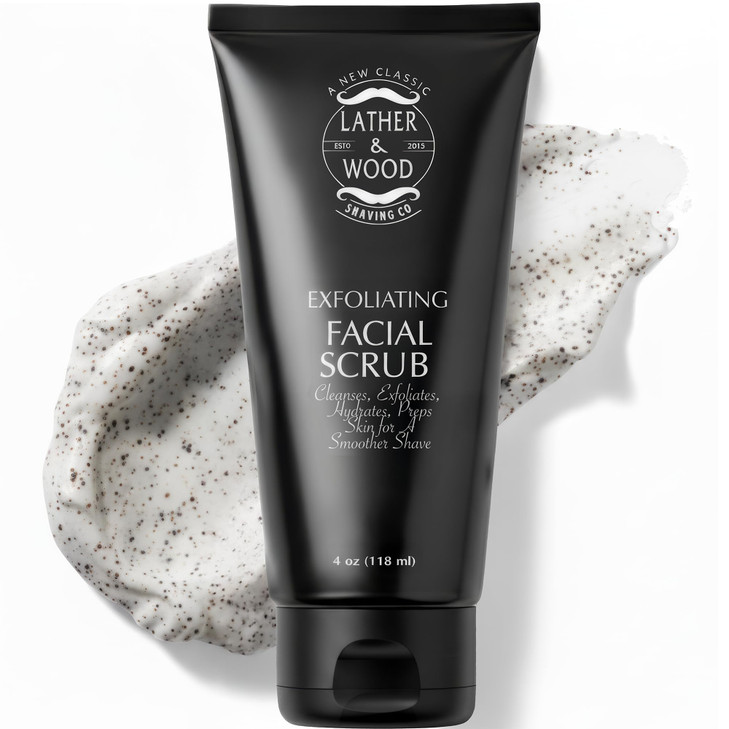 Best Face Wash for Men Lather Woods Face Scrub Luxurious Exfoliating Facial Wash for the Men 4oz