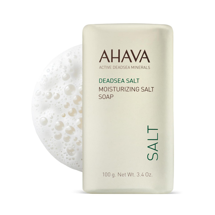 AHAVA Moisturizing Dead Sea Salt Soap Face Body Cleansing Bar to Moisture the Skin Enriched with Exclusive Mineral Blend