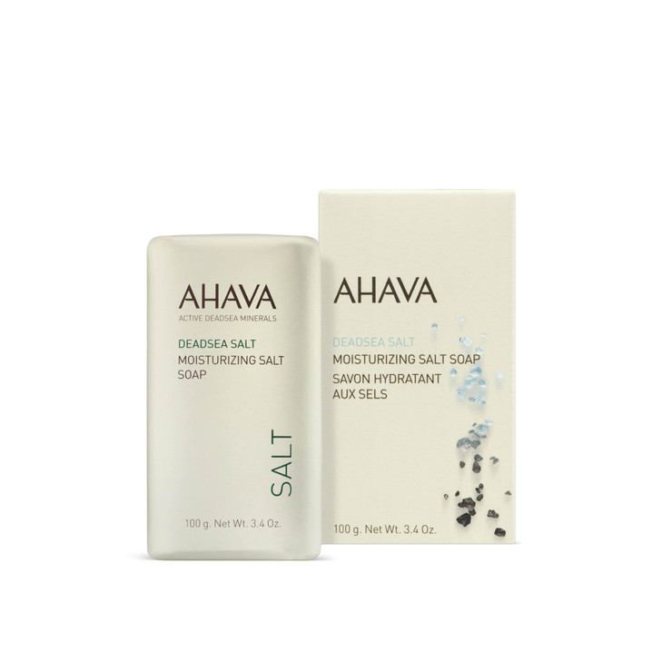 AHAVA Moisturizing Dead Sea Salt Soap Face Body Cleansing Bar to Moisture the Skin Enriched with Exclusive Mineral Blend