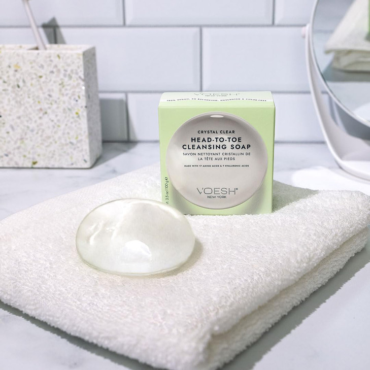 VOESH pHBalancing Vegan Clear Soap for Sensitive Skin Unscented Mild Cleansing Bars for Face Body Gentle Natural Soap fo