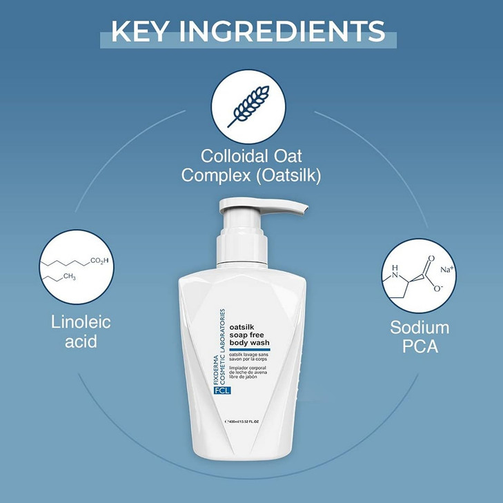 FIXDERMA COSMETIC LABORATORIES FCL Oatsilk Soap Free Body Wash with 25 Shea Butter for Non Irritation Dryness Roughness