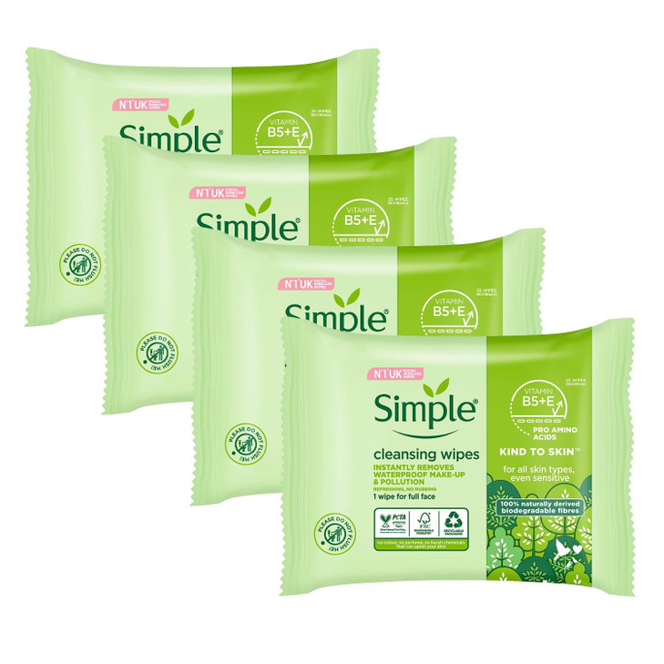 Simple Clean Face Wipes Simple Clean Face Wipes 25 Count Pack of 1