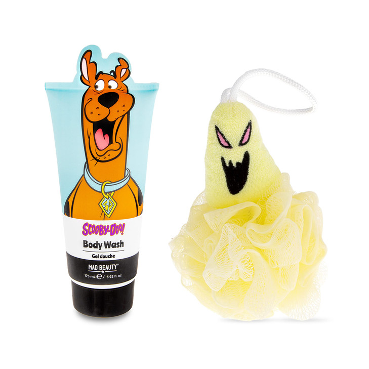 MAD Beauty ScoobyDoo Body Wash Set Ghost Shaped Puff Passionfruit Body Wash Relax Unwind Great Gift Classic Cartoons