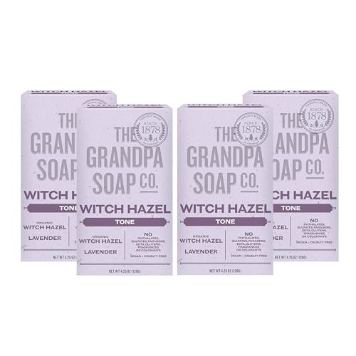 The Grandpa Soap Company Witch Hazel Bar Soap Gently Tones Skin With Witch Hazel and Lavender Provides a Relaxing Effect