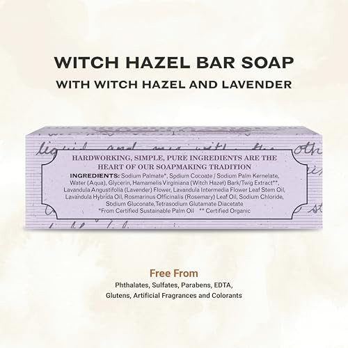 The Grandpa Soap Company Witch Hazel Bar Soap Gently Tones Skin With Witch Hazel and Lavender Provides a Relaxing Effect