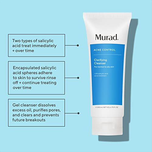 Murad Acne Control Clarifying Cleanser Salicylic Acid Green Tea Formula for Acne Deep Pore Cleansing Oil Control Breakou