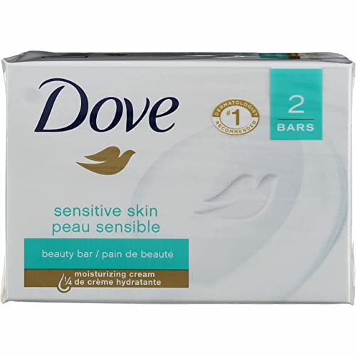 Dove Sensitive Skin Unscented HypoAllergenic Beauty Bar 4 oz Pack of 2