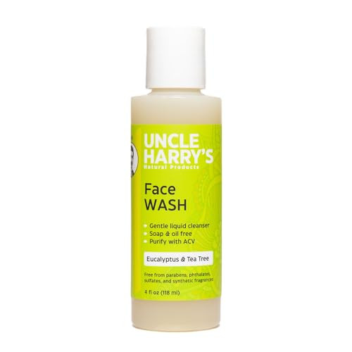 Uncle Harrys Acne Face Wash with Bentonite Clay Tea Tree Oil pHBalanced SoapFree Pore Cleanser Gentle Facial Cleanser fo