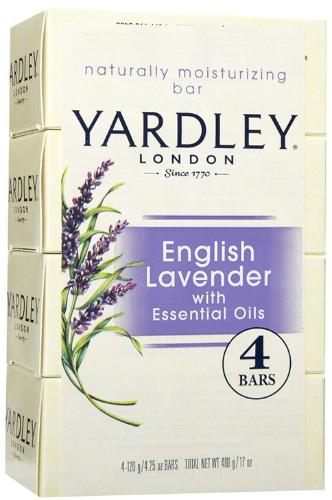 Yardley London English Lavender with Essential Oils Soap Bar 425 oz Bar Pack of 4
