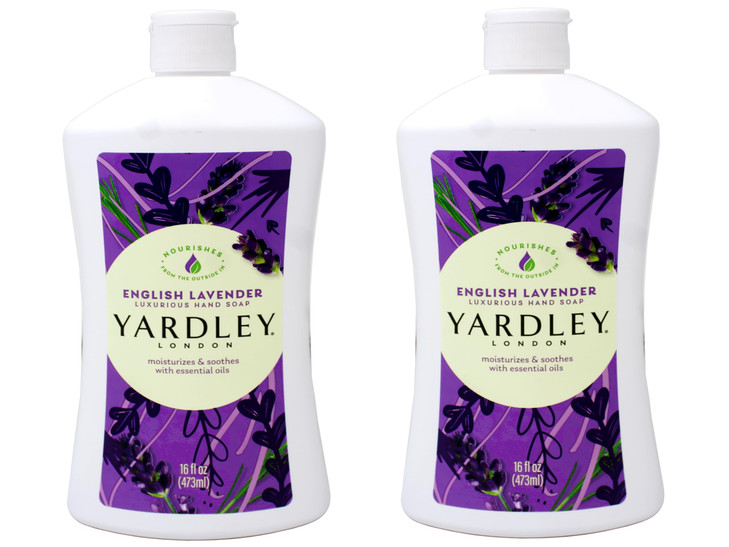 Yardley London English Lavender Luxurious Hand Soap Moisturizes Soothes with Essential Oils 16 FL OZ 473ml 2 Pack