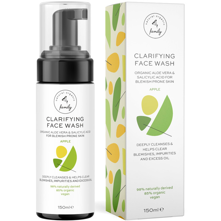 The Natural and Organic Family Clarifying Face Wash with Salicylic Acid Facial Cleanser for Oily Normal and Combination