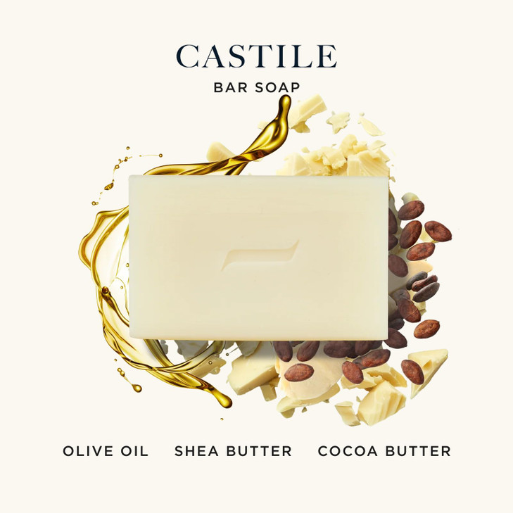CaswellMassey Pure Castile Bar Soap for Men Women Unscented Moisturizing Natural Soap Bar for All Skin Types Made with E