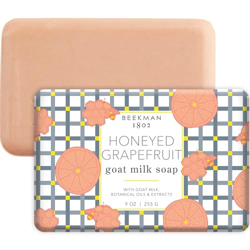 Beekman 1802 Goat Milk Soap Bar Honeyed Grapefruit 9 oz Nourishes Moisturizes Hydrates the Body Good for Sensitive Skin