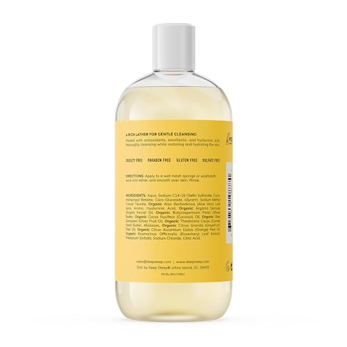 Deep Steep Body Wash Grapefruit Bergamot 17 oz Hydrating Shower Gel with Hyaluronic Acid Shea Butter Aloe Vera Argan Oil