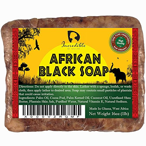 Incredible BY NATURE African Black Soap 1lb Raw Organic Soap Face Body Wash
