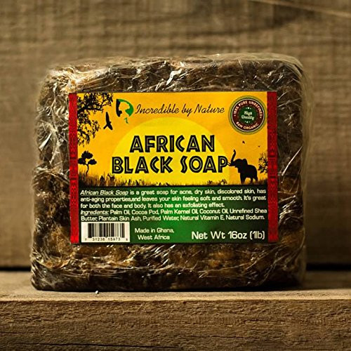 Incredible BY NATURE African Black Soap 1lb Raw Organic Soap Face Body Wash