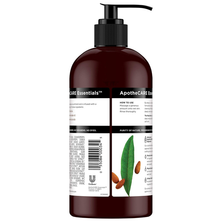 ApotheCARE Essentials The Nourisher Body Wash Vanilla Argan Oil Sweet Almond 16 oz