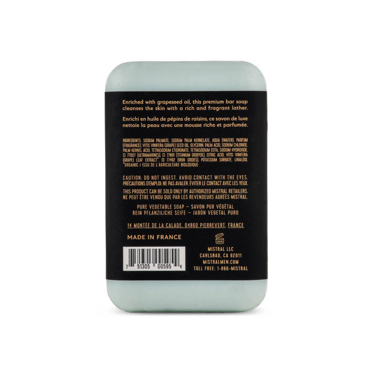 Mistral Salted Gin Luxury Bar Soap for Men Mens Natural Soap Bar Paraben Phthalates Free Moisturizing TripleMilled Natur