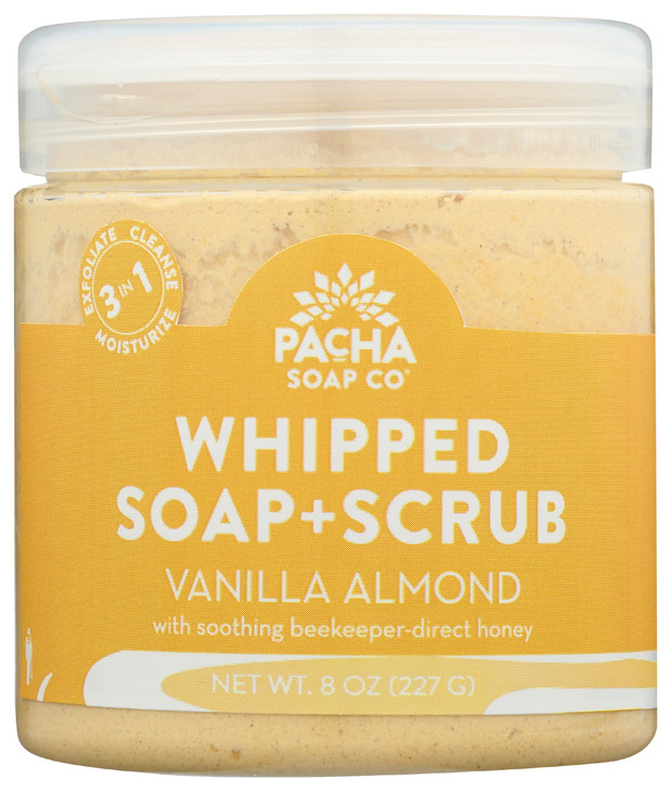 Pacha Soap Vanilla Almond Whipped Soap Scrub 8 Oz