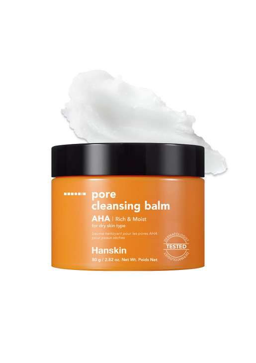 Hanskin AHA Pore Cleansing Balm Korean Melting Balm Cleanser Gentle Makeup Remover for Dry Dull Skin SolidtoOil Cleanser