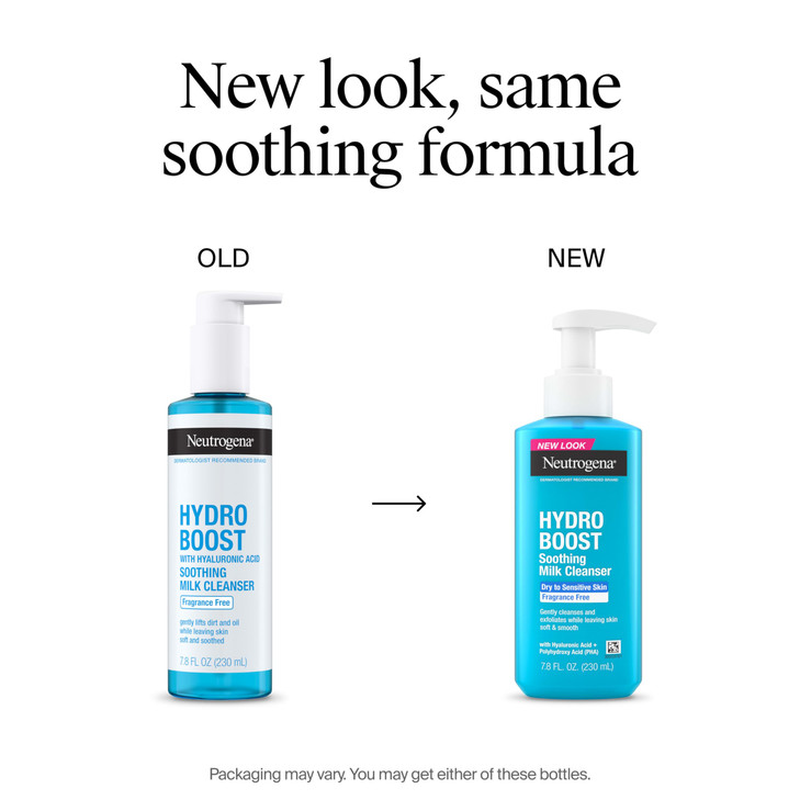 Neutrogena Hydro Boost Face Wash Soothing Milk Cleanser Fragrance Free Hydrating Facial Cleanser With Hyaluronic Acid Se