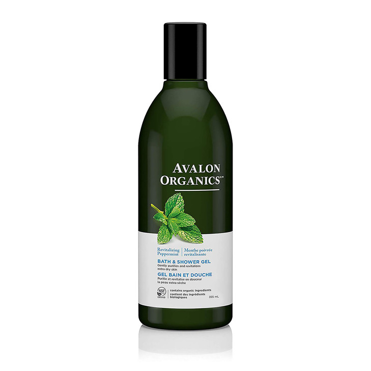 Avalon Organics Bath Shower Gel Revitalizing Peppermint 12 oz
