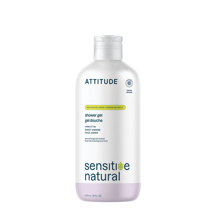 ATTITUDE Body Wash for Sensitive Skin with Oat and Chamomile EWG Verified Dermatologically Tested Vegan 16 Fl Oz