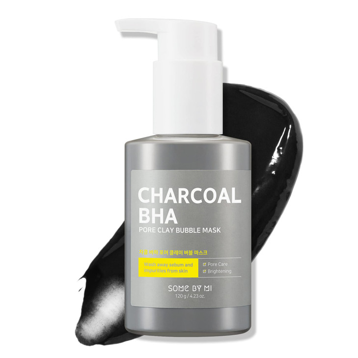 SOME BY MI Charcoal BHA Pore Clay Bubble Mask 423oz 120g Korean Exfoliating Face Wash Bubble Face Mask Salicylic Acid Cl