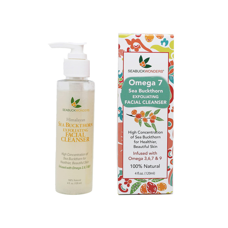 SeabuckWonders Organic Sea Buckthorn Exfoliating Daily Face Wash Deep Cleaning Gentle Facial Cleanser with Omega 3679 Jo